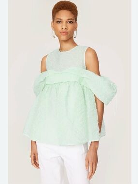 Cecilie Bahnsen Sleeveless Mint Tiered Top